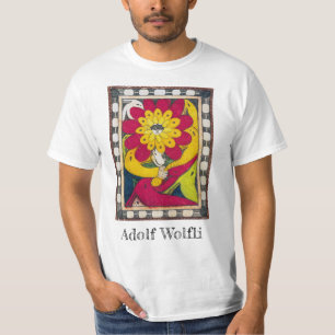 Camiseta Trono de São Adolfo, Flor-Face Adolf Wölfli