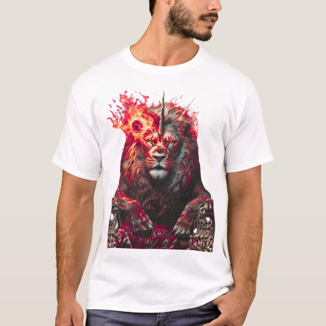 Camiseta Trono do Leão Inferno - Besta Mítica de Fi (Frente)