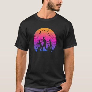 Camiseta Tropa Assustadora De Zumbis Em Um Cemitério Assomb