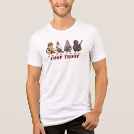 Camiseta Tropa da Granja Engraçada 4 de Julho Galinhas Mili