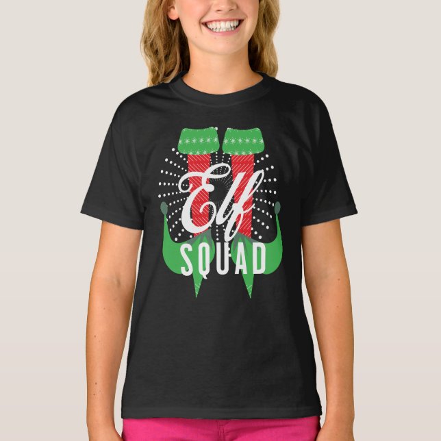 Camiseta Tropa de Saltos de Elfo Feriado de Natal (Frente)