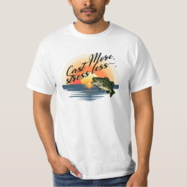 Camiseta Trophy Bass Fishing Graphic Cast More, stress less