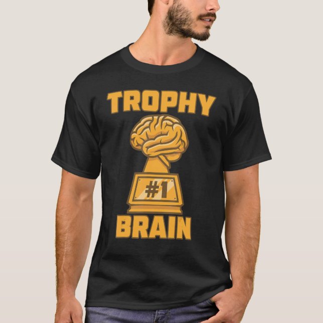 Camiseta Trophy Brain Prêmio vencedor Prêmio de participaçã (Frente)