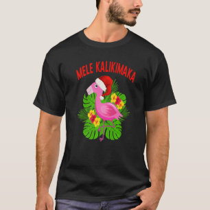 Camiseta Tropic Flamingo do Natal do Havaí Mele Kalikimaka
