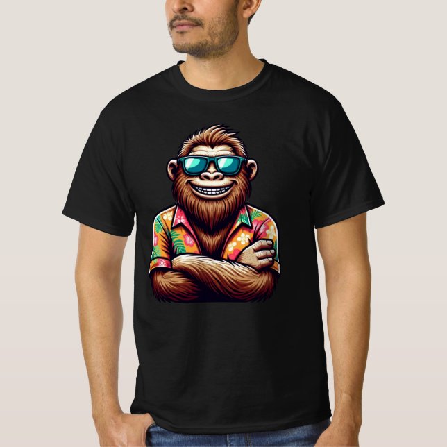 Camiseta Tropical/Beach yeti/bigfoot (Frente)