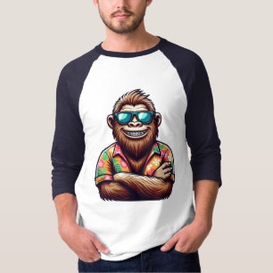 Camiseta Tropical/Beach yeti/bigfoot