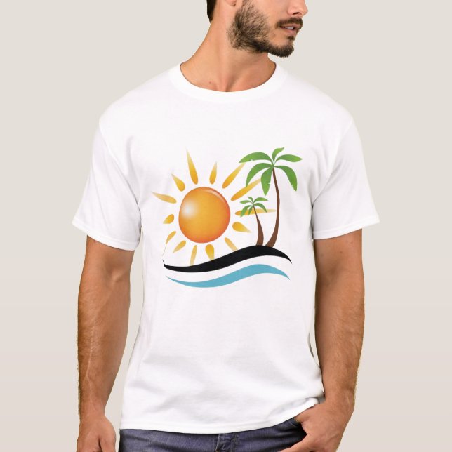 Camiseta Tropical Beautiful Beach Vibes  (Frente)