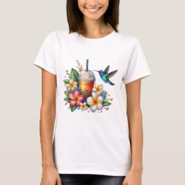 Camiseta Tropical Bubble Tea & Hummingbird