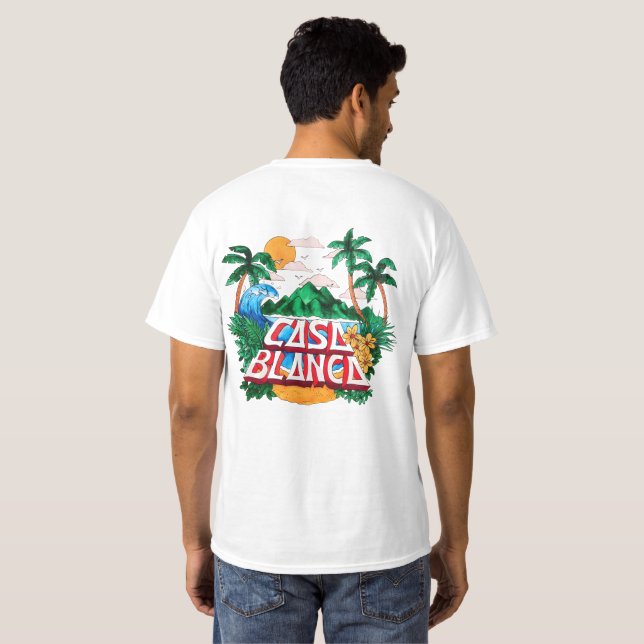 Camiseta Tropical "Casa Blanca" (Parte Traseira Completa)