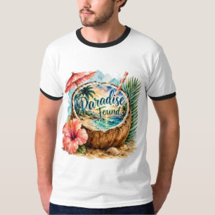 Camiseta Tropical Coco da Praia Paraíso Encontrado