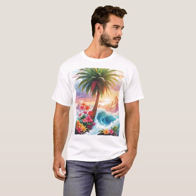 Camiseta Tropical do Paraíso Vibes (Frente Completa)
