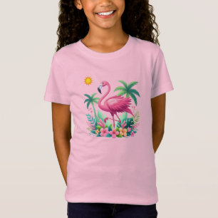 Camiseta Tropical/Flórida rosa flamingo