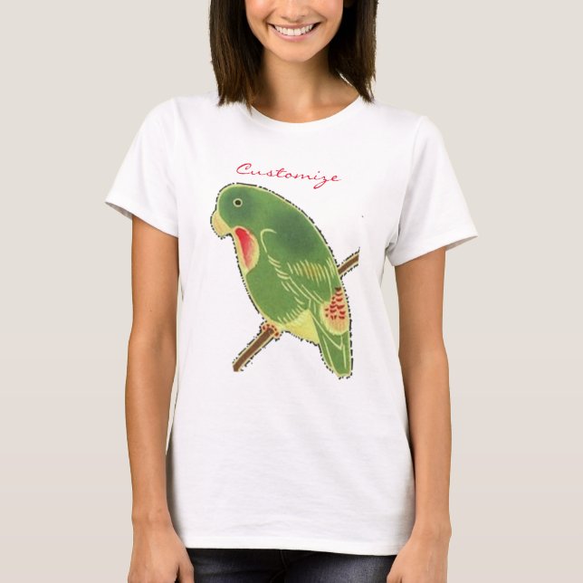 Camiseta Tropical Green Parakeet Thunder_Cove (Frente)