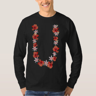 Camiseta Tropical Havaiana Flower Chain Summer Vacement Lei