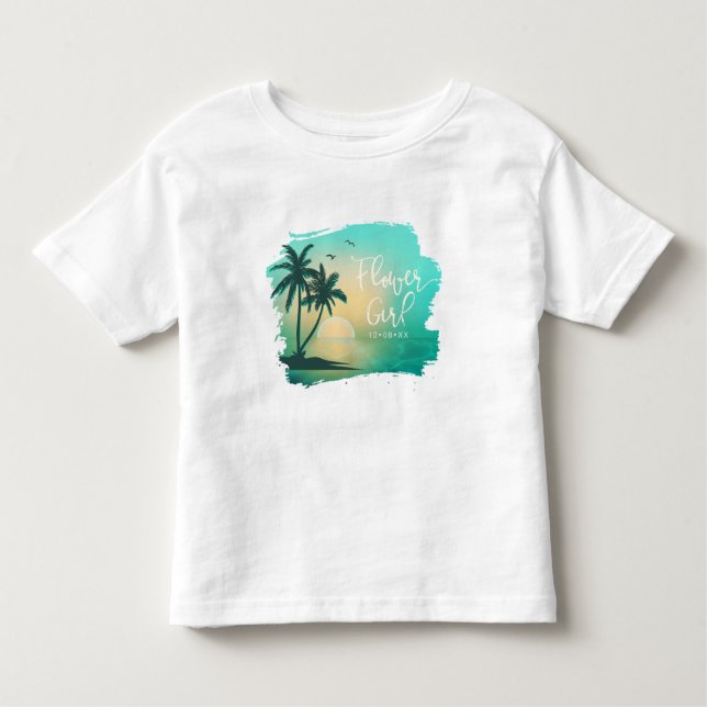 Camiseta Tropical Isle Flower Girl Teal ID581 (Frente)