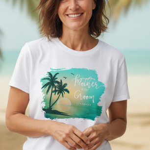 Camiseta Tropical Isle Madre do Groom Teal ID581