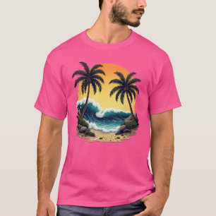 Camiseta Tropical Monterey Beach Tattoo Art Design