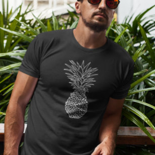 Camiseta Tropical Negra Preta do Abacaxi