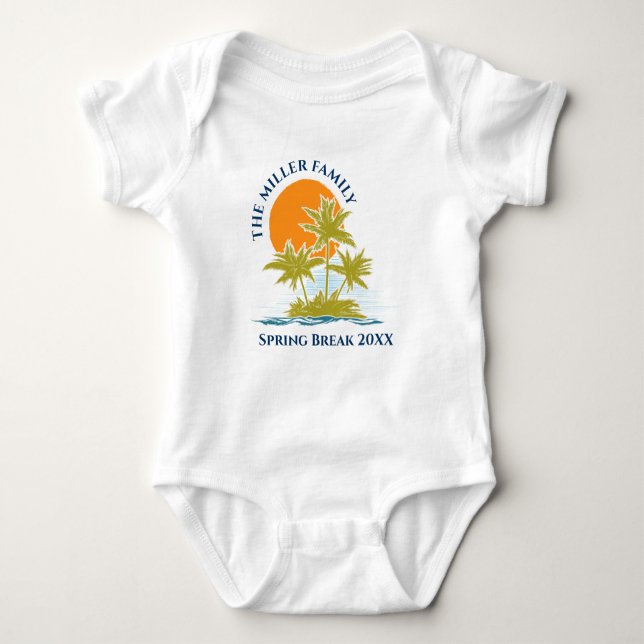 Camiseta Tropical Palm Tree Beach Trip Sunset Cut. (Frente)