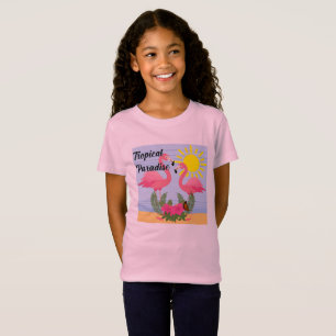 Camiseta Tropical Paraíso Rosa Flamingo - Bons Jers Das Rap