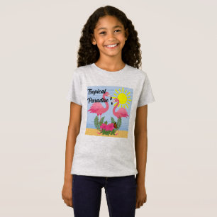 Camiseta Tropical Paraíso Rosa Flamingo - Bons Jers Das Rap