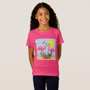 Camiseta Tropical Paraíso Rosa Flamingo - Bons Jers Das Rap