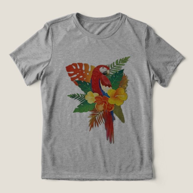 Camiseta Tropical Parrot Bloom (Design frontal)