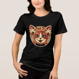 Camiseta Tropical Retro Cat Design