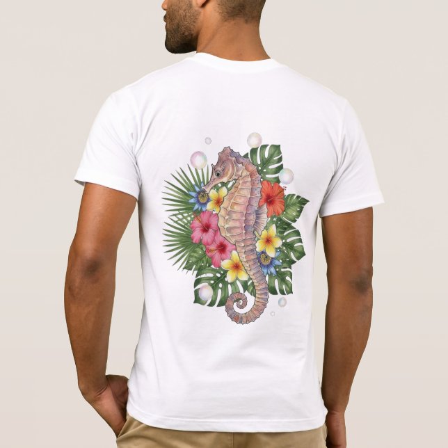 Camiseta Tropical Seahorse Floral (Verso)
