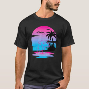 Camiseta Tropical Summer Exótica Animal Rosa-Rosa Flamingo 