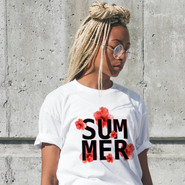 Camiseta Tropical Summer Hibiscus (Criador carregado)
