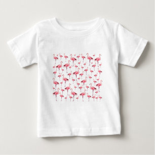Camiseta Tropical Summer Pink Flamingo Pattern