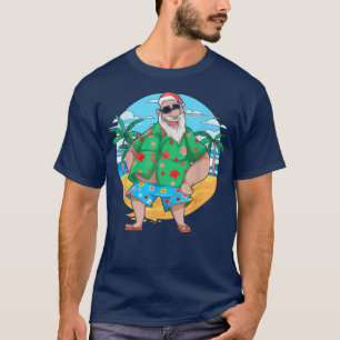 Camiseta Tropical Summer Santa Claus Palm Árvores Natal I