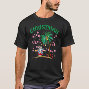 Camiseta Tropical Summer Santa Clause no Havaí