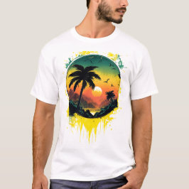 Camiseta Tropical Sunset Splash Tee