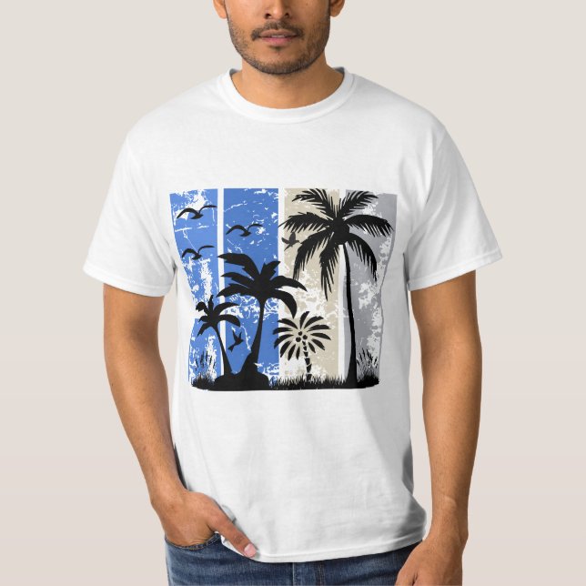 Camiseta Tropical Vibes in Stripes” (Frente)