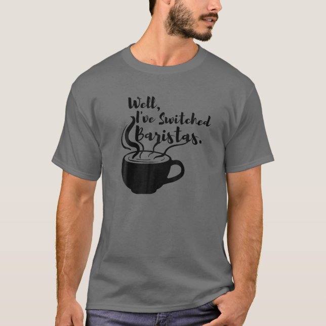 Camiseta Troquei Baristas Prêmios de café engraçados (Frente)