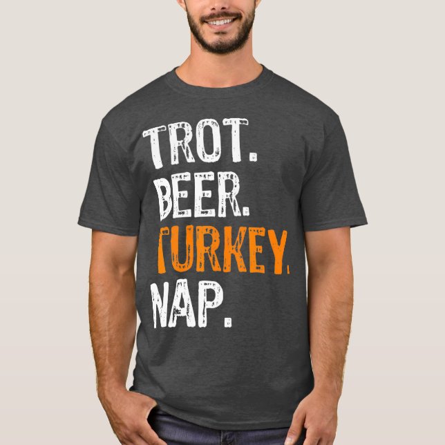 Camiseta Trot Beer Turkey Nap Thanksgiving (Frente)