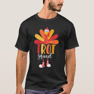 Camiseta Trot Squad Cute Turkey - Ação de Graças Correndo C