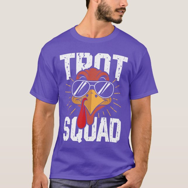 Camiseta Trot Squad Funnyurkey Sunglasseshanksgiving Men Wo (Frente)