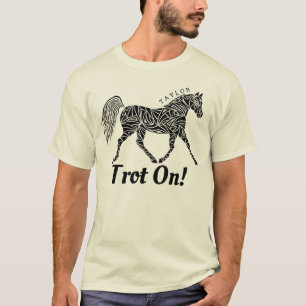 Camiseta Trote conhecido opcional trotar tribal do cavalo