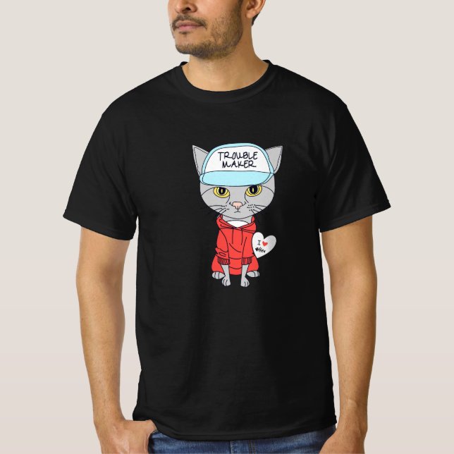 Camiseta trouble maker catlover  (Frente)