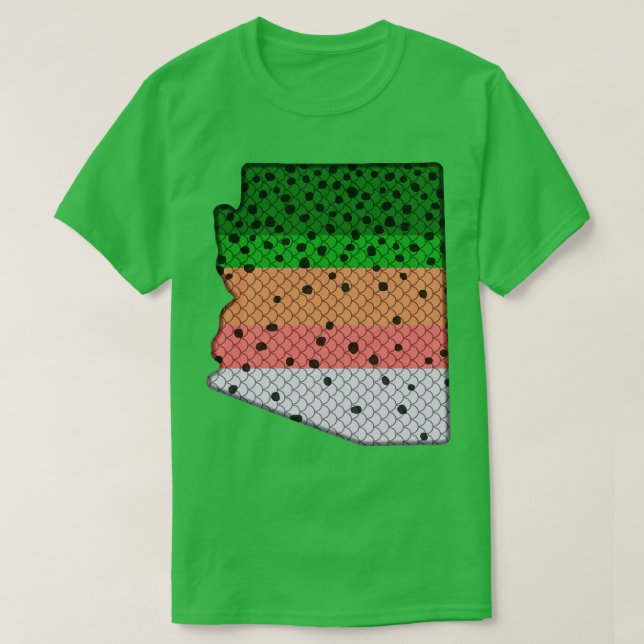 Camiseta Trout Pesca de Arco-Íris Estado da Arizona (Frente do Design)