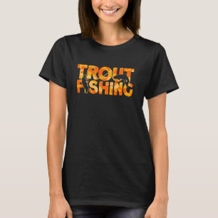 Camiseta Trout Pescador Laranja-Camuflagem