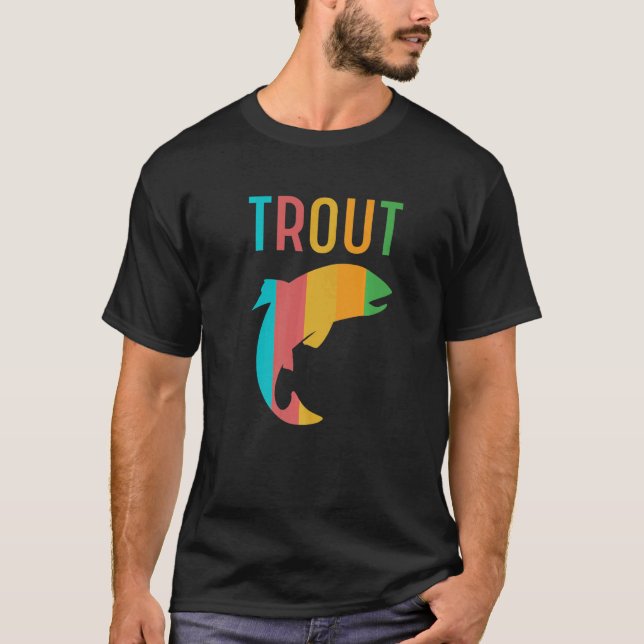 Camiseta Trout Pescadores De Peixes Voadores De Truta Ficam (Frente)