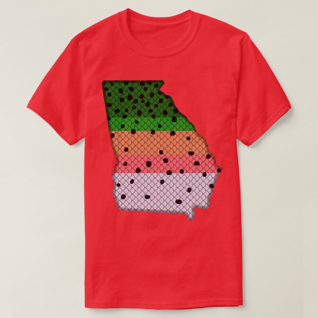 Camiseta Trout Pescaria Arco-Íris Patterno Geórgia (Frente do Design)