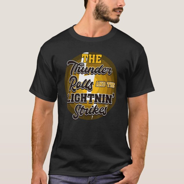 Camiseta Trovão Rola E Relâmpago Atinge Cavalgada (Frente)