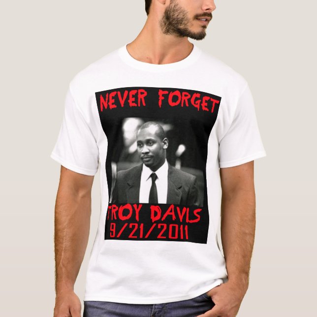 Camiseta Troy Davis, Nunca Esquece — Camisa-T (Frente)