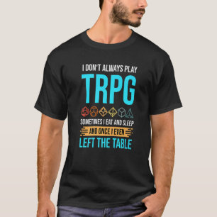 Camiseta Trpg Caneta e Papel Reproduzindo Função de Dice de