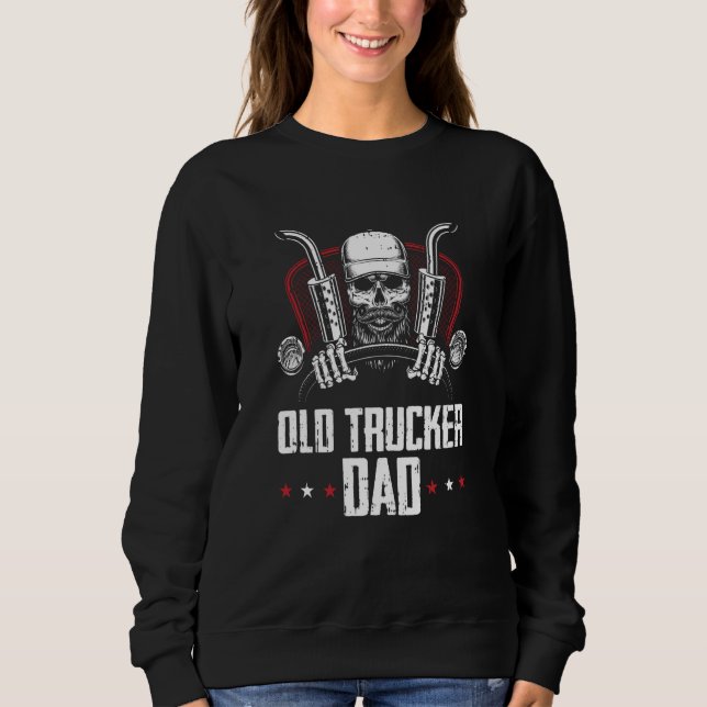 Camiseta Truck Driver Dad Trucking  Big Rig Old Man Trucker (Frente)